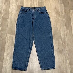 Mens Army Navy Loose Fit Cotton Baggy Washed‎ Denim Jeans